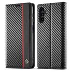 For Samsung Galaxy S23 FE 5G LC.IMEEKE Carbon Fiber Leather Phone Case(Vertical Black)