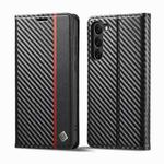 For Samsung Galaxy S24 5G LC.IMEEKE Carbon Fiber Leather Phone Case(Vertical Black)