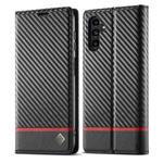 For Samsung Galaxy A15 5G LC.IMEEKE Carbon Fiber Leather Phone Case(Horizontal Black)