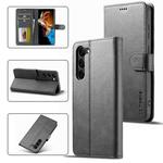 For Samsung Galaxy S24+ 5G LC.IMEEKE Calf Texture Leather Phone Case(Grey)