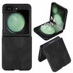 For Samsung Galaxy Z Flip5 Folding Leather Phone PC Case(Black)