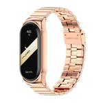 For Xiaomi Mi Band 8 Mijobs CS Case Bamboo Buckle Metal Watch Band(Rose Gold)