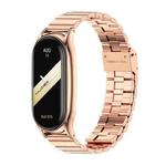 For Xiaomi Mi Band 8 Mijobs Plus Case Bamboo Buckle Metal Watch Band(Rose Gold)