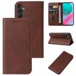 For Samsung Galaxy M54 Magnetic Closure Leather Phone Case(Brown)