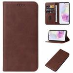 For Samsung Galaxy A35 5G Magnetic Closure Leather Phone Case(Brown)