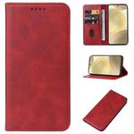 For Samsung Galaxy S24+ 5G Magnetic Closure Leather Phone Case(Red)
