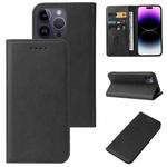 For iPhone 15 Pro Magnetic Closure Leather Phone Case(Black)