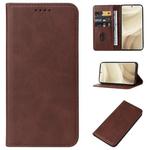 For Realme GT5 Pro Magnetic Closure Leather Phone Case(Brown)