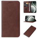 For Realme GT Neo6 SE Magnetic Closure Leather Phone Case(Brown)