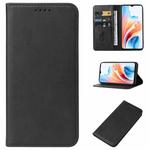 For OPPO A2m Magnetic Closure Leather Phone Case(Black)