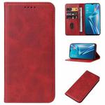 For OPPO A12 Magnetic Closure Leather Phone Case(Red)