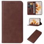 For OPPO Reno11 Pro China Magnetic Closure Leather Phone Case(Brown)