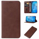 For OPPO Reno3 Magnetic Closure Leather Phone Case(Brown)