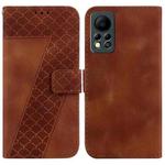 For Infinix Hot 11s NFC/X6812B 7-shaped Embossed Leather Phone Case(Brown)