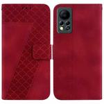 For Infinix Hot 11s NFC/X6812B 7-shaped Embossed Leather Phone Case(Red)