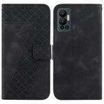 For Infinix Hot 12 7-shaped Embossed Leather Phone Case(Black)