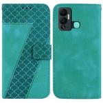 For Infinix Hot 12 Play 7-shaped Embossed Leather Phone Case(Green)