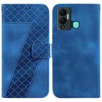 For Infinix Hot 12 Play 7-shaped Embossed Leather Phone Case(Blue)