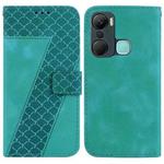 For Infinix Hot 12 Pro 7-shaped Embossed Leather Phone Case(Green)