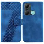 For Infinix Hot 12 Pro 7-shaped Embossed Leather Phone Case(Blue)