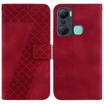For Infinix Hot 12 Pro 7-shaped Embossed Leather Phone Case(Red)