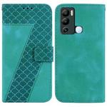 For Infinix Hot 12i 7-shaped Embossed Leather Phone Case(Green)