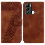 For Infinix Hot 12i 7-shaped Embossed Leather Phone Case(Brown)