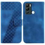 For Infinix Hot 12i 7-shaped Embossed Leather Phone Case(Blue)