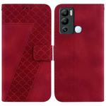 For Infinix Hot 12i 7-shaped Embossed Leather Phone Case(Red)