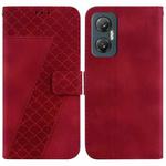 For Infinix Hot 20 5G 7-shaped Embossed Leather Phone Case(Red)