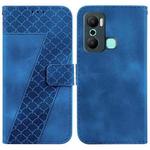 For Infinix Hot 20 Play 7-shaped Embossed Leather Phone Case(Blue)