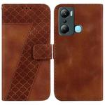 For Infinix Hot 20i 7-shaped Embossed Leather Phone Case(Brown)