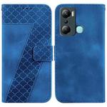 For Infinix Hot 20i 7-shaped Embossed Leather Phone Case(Blue)