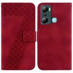 For Infinix Hot 20i 7-shaped Embossed Leather Phone Case(Red)