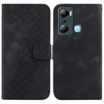 For Infinix Hot 20i 7-shaped Embossed Leather Phone Case(Black)