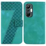 For Infinix Hot 20S 7-shaped Embossed Leather Phone Case(Green)