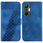 For Infinix Hot 20S 7-shaped Embossed Leather Phone Case(Blue)