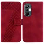 For Infinix Hot 20S 7-shaped Embossed Leather Phone Case(Red)