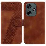 For Infinix Hot 30 7-shaped Embossed Leather Phone Case(Brown)