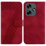 For Infinix Hot 30 7-shaped Embossed Leather Phone Case(Red)