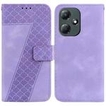 For Infinix Hot 30 Play/X6835 7-shaped Embossed Leather Phone Case(Purple)