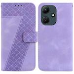 For Infinix Hot 30i/X669C 7-shaped Embossed Leather Phone Case(Purple)