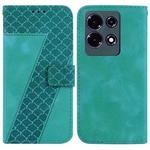 For Infinix Note 30 7-shaped Embossed Leather Phone Case(Green)