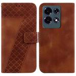 For Infinix Note 30 7-shaped Embossed Leather Phone Case(Brown)