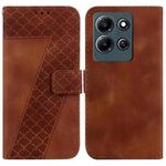 For Infinix Note 30i 7-shaped Embossed Leather Phone Case(Brown)