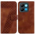 For Infinix Smart 7 African Version/X6515 7-shaped Embossed Leather Phone Case(Brown)