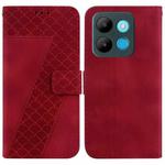For Infinix Smart 7 African Version/X6515 7-shaped Embossed Leather Phone Case(Red)