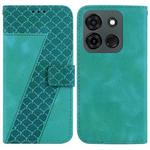 For Infinix Smart 7 India 7-shaped Embossed Leather Phone Case(Green)