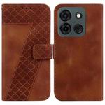 For Infinix Smart 7 India 7-shaped Embossed Leather Phone Case(Brown)