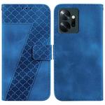 For Infinix Zero 20/X6821 7-shaped Embossed Leather Phone Case(Blue)